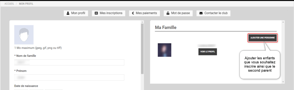 4-Ajouter vos enfants et le second parent